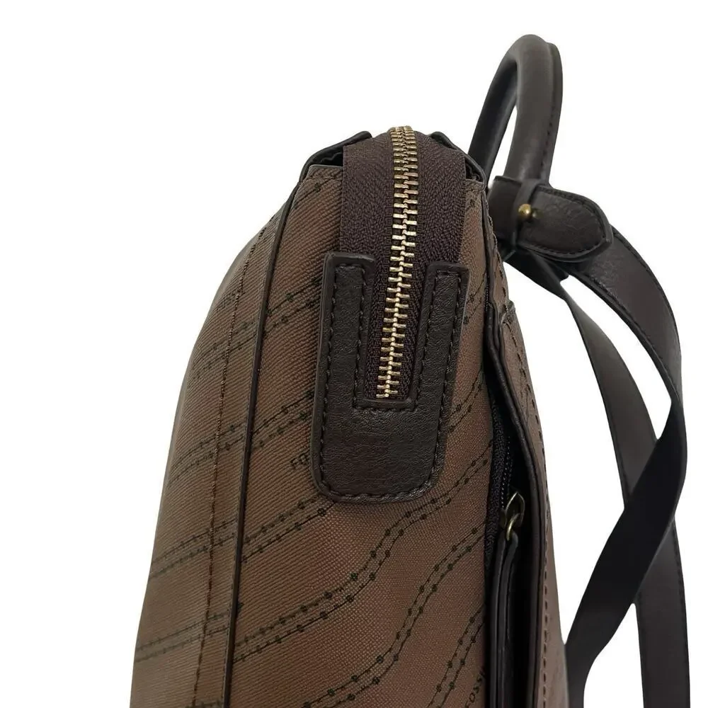 Fossil Parker Faux Leather Convertible Backpack‎ Purse Handbag in Brown